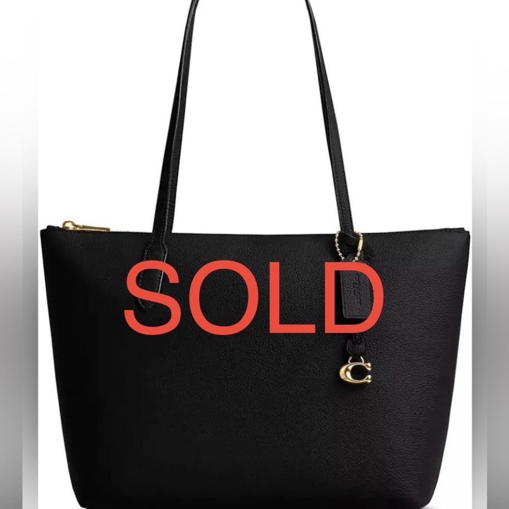 SOLD NWT Coach Bella Small Pebbled Leather Tote Bag in Black